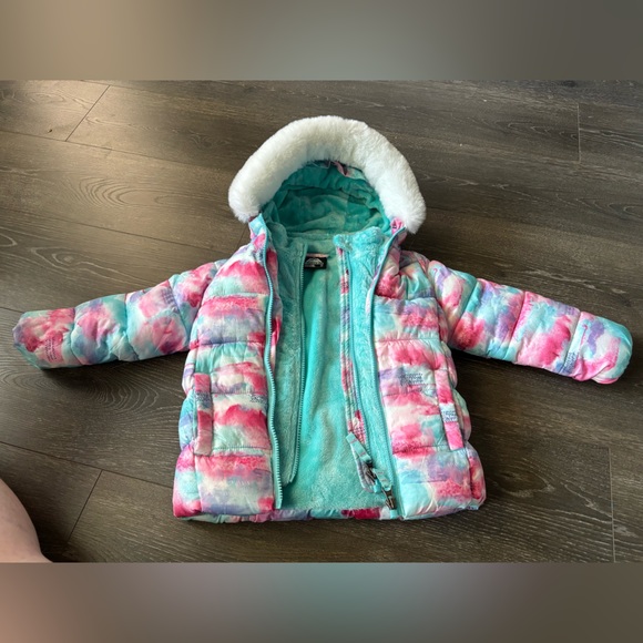Colorful Puffer Jacket with Hood - Picture 2 of 7